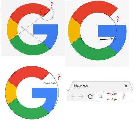 Khi Google phô diễn logo của mình, sự hoàn hảo về đối xứng không hoàn toàn là hoàn hảo nữa. Nguồn: CreativeBloq