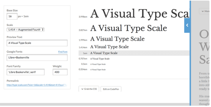 Bạn có thể sử dụng một công cụ miễn phí có tên Type Scale để xem trước những lựa chọn của Google Fonts hiển thị như thế nào trong những hoàn cảnh khác nhau.